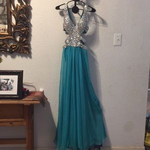 Teal & Diamond Prom Dress